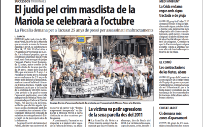 Un tribunal popular encarregat de jutjar el crim masclista de la Mariola, que es celebrarà a l’octubre