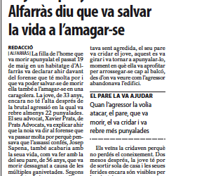 La jove apunyalada a Alfarràs, representada per Prats Advocats, declara que va salvar la vida a l’amagar-se