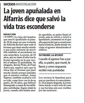 Diario Segre, joven apuñalada en Alfarràs defensa legal Prats Advocats
