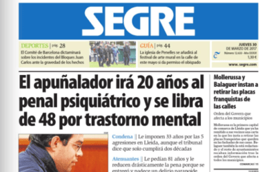 33 años de prisión para Alejandro Ruiz, autor del apuñalamiento de 5 personas en las calles de Lleida con una clara motivación racista y xenófoba