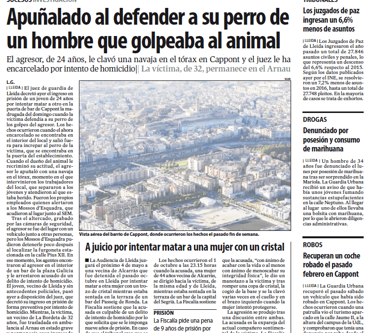 El juez mantiene la prisión para el apuñalador de un hombre en Cappont