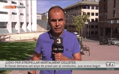 Lleida TV y TV3 recogen en sus informativos el juicio contra el acusado del atropello mortal de dos ciclistas