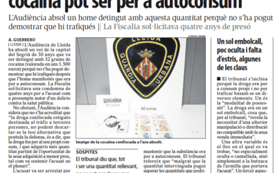 Xavier Prats aconsegueix una nova absolució en un cas de dret penal per possessió de drogues