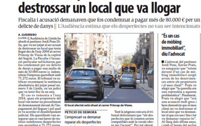 Absolt un pastisser de Lleida, representat per Prats Advocats, acusat de destrossar un local