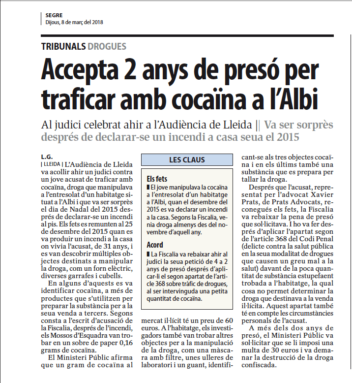 Dret penal Lleida Prats Advocats Noticia Diari Segre