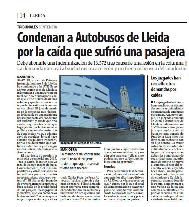 Prats Advocats abogados Lleida especializados en accidentes de tráfico Diario Segre