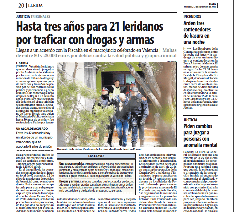 Xavier Prats, uno de los abogados defensores, en el «macrojuicio» celebrado en Valencia contra 42 personas