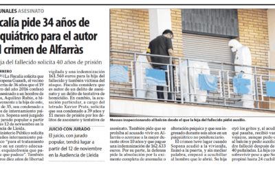 La acusación particular, representada por Prats Advocats, pide 39 años de cárcel para el autor del crimen de Alfarràs