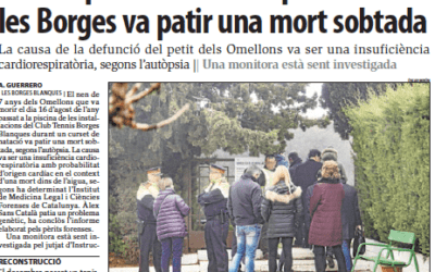 La familía del neng ofegat a les Borges manté l’acusació d’omissió i deixadesa en les obligacions