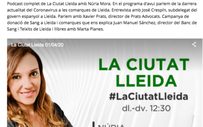 Entrevista de Nuria Mora, del programa La Ciudad de Onda Cero Lleida a Xavier Prats