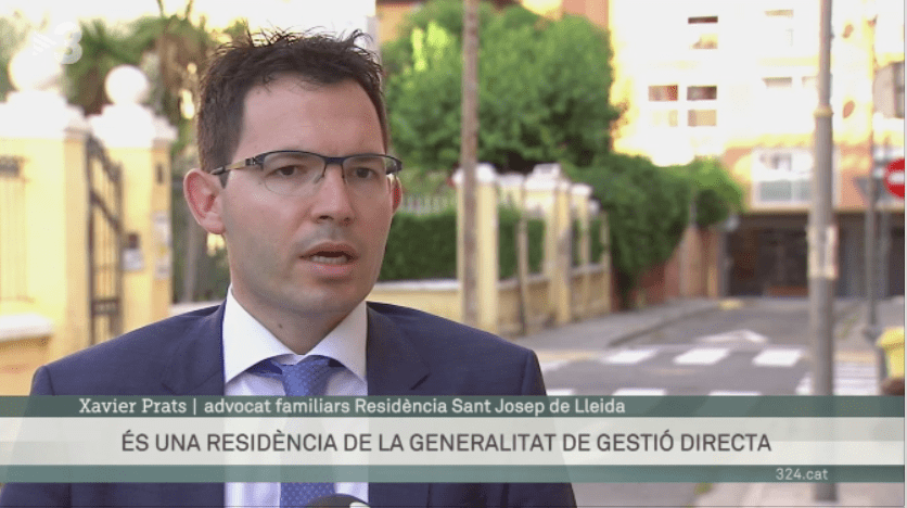 Xavier Prats, parla a TV3 sobre la querella conjunta presentada per sis famílies contra la residència geriàtrica Llar de Sant Josep
