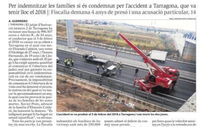 El jutge instructor del cas de l’accident de les Gavarres, on van morir dos lleidatanes, exigeix al xòfer del vehicle 500.00€ de fiança