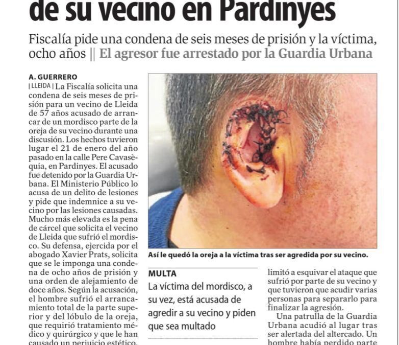En marcha el juicio contra la pesona que arrancó, de un brutal mordisco, parte de la oreja de su vecino