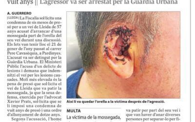 En marxa el judici contra la persona que va arrancar, d’una brutal mossegada, part de l’orella del seu veí