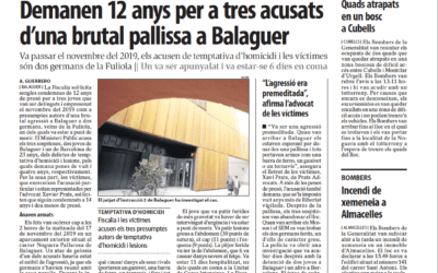 Prats Advocats, representa l’acusació particular dels dos germans víctimes d’una brutal pallissa a Balaguer