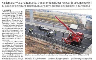 La jutgessa veta la sortida d’Espanya de l’acusat d’ocasionar la mort de dos lleidatanes en un accident de trànsit a les Gavarres