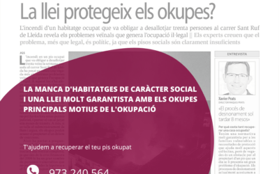 La manca de pisos socials i una llei excessivament garantista amb els okupes, principals causes de l’okupació