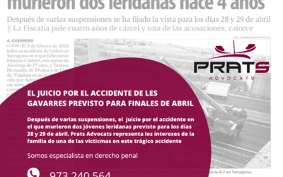 El juicio por el accidente de las Gavarres, en el que murieron dos leridanas, previsto para finales de abril