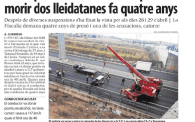 El judici per l’accident de les Gavarres, on van morir dos lleidatanes, previst per a finals d’abril