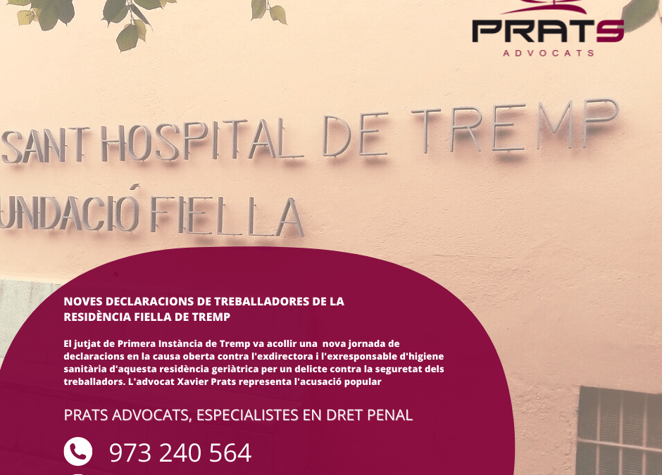 Destacat paper del despatx Prats Advocats en les causes obertes per la mort de 64 persones a la residència Fiella