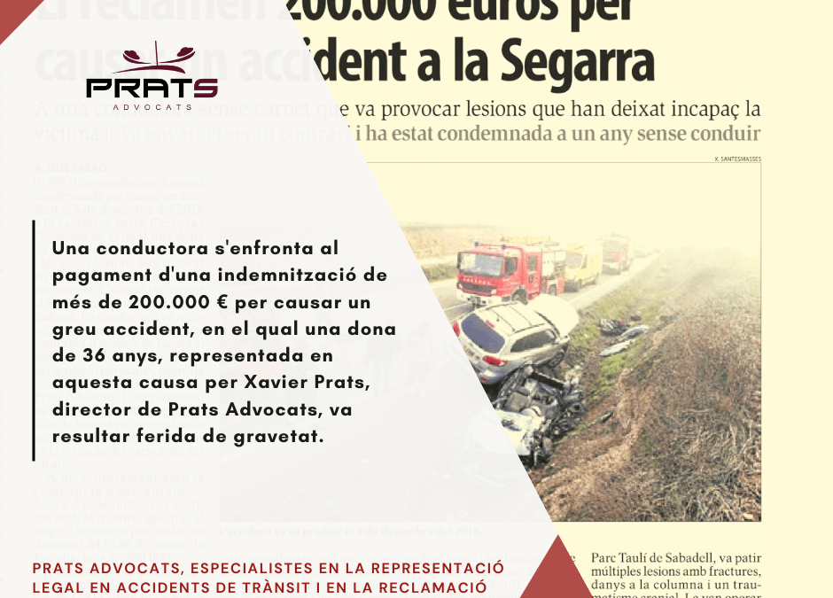 Prats Advocats, sempre donant suport i representació legal a les víctimes dels accidents de trànsit