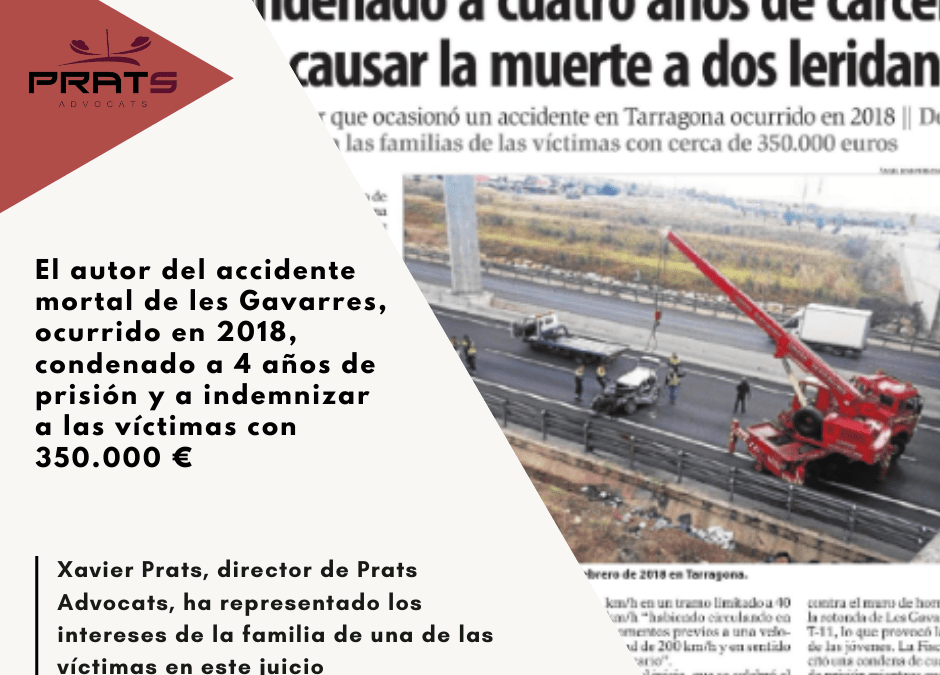 El autor del accidente mortal de Les Gavarres condenado a 4 años de cárcel