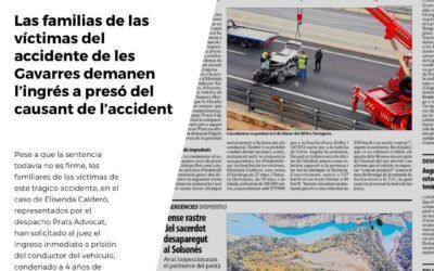 Las familias de las víctimas del accidente de las Gavarres piden el ingreso en prisión del conductor causante del accidente