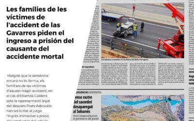Les famílies de les víctimes de l’accident de les Gavarres demanen l’ingrés a presó del conductor causant de l’accident