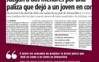 A juicio los acusados de propinar la brutal paliza que dejó en coma a un joven en Almacelles en abril del año pasado