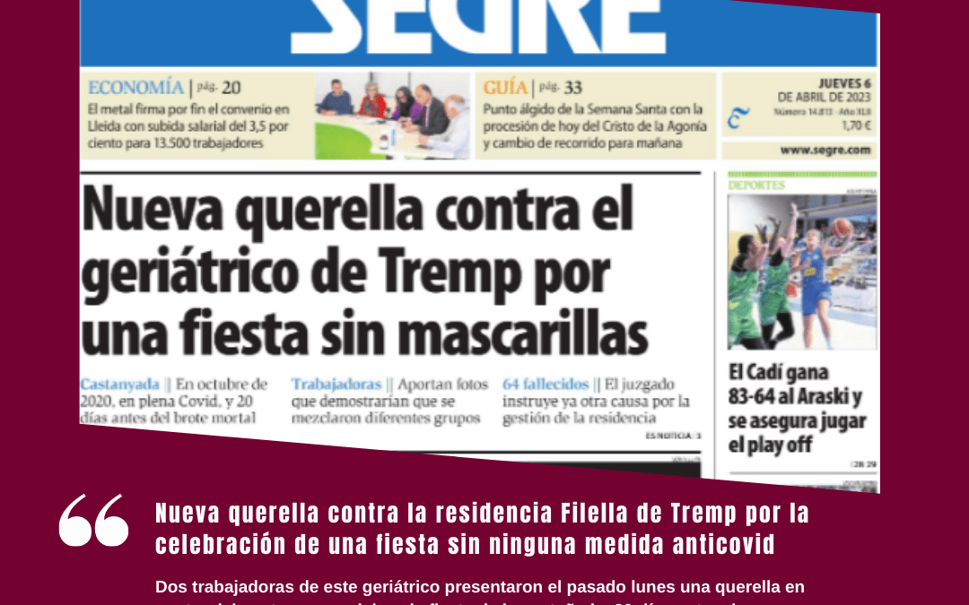 Nueva querella contra la residencia Filella de Tremp por la celebración de una fiesta sin ninguna medida anticovid