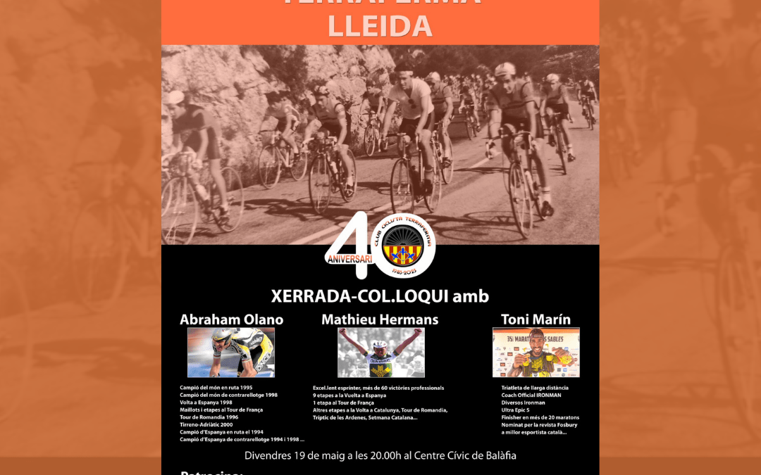 Abraham Olano, Mathieu Hermans i Toni Marín protagonistes d’una xarrada col·loqui del CC Terraferma