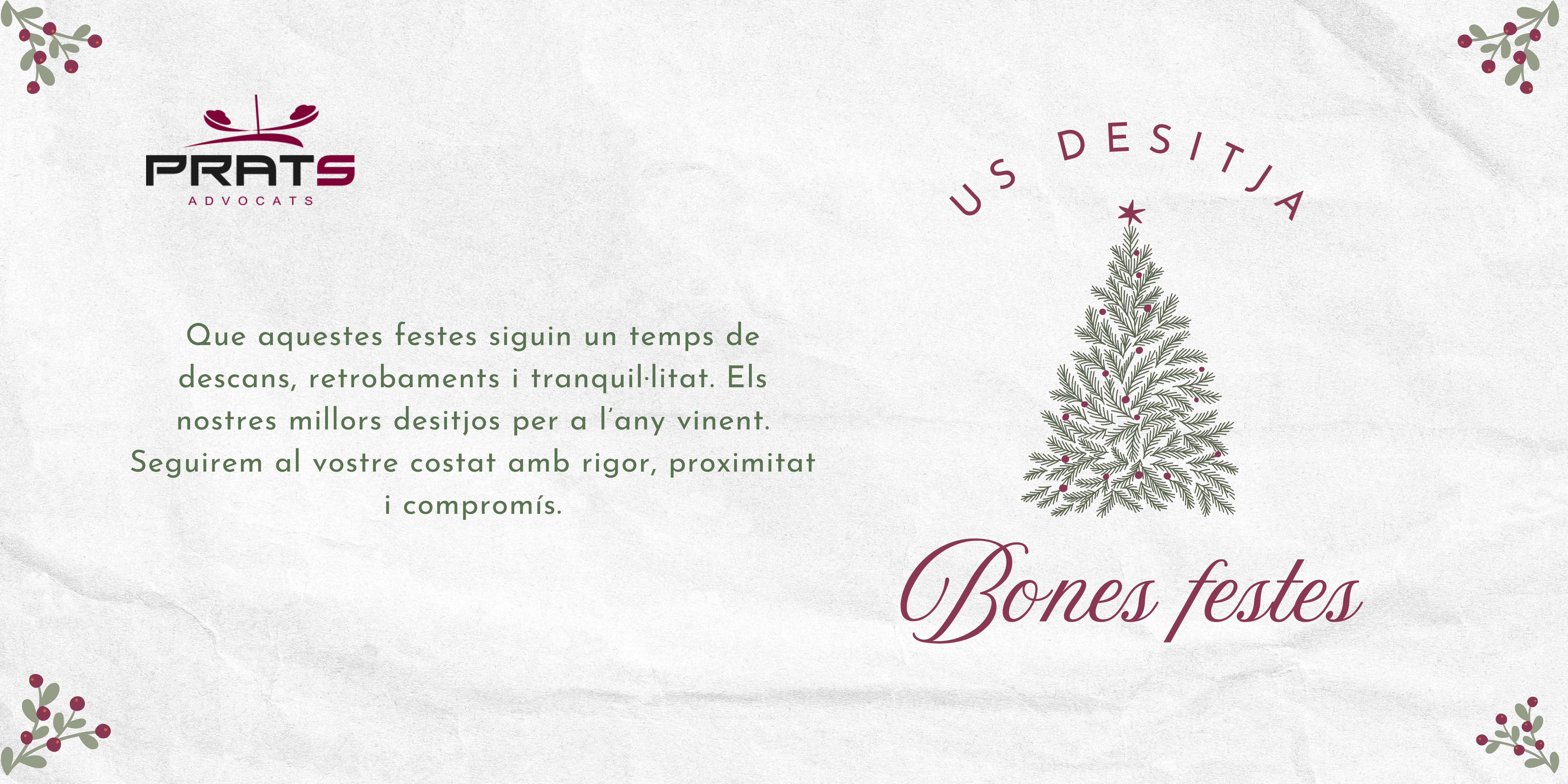 Feliz Navidad y Próspero Año Nuevo de parte de Prats Advocats
